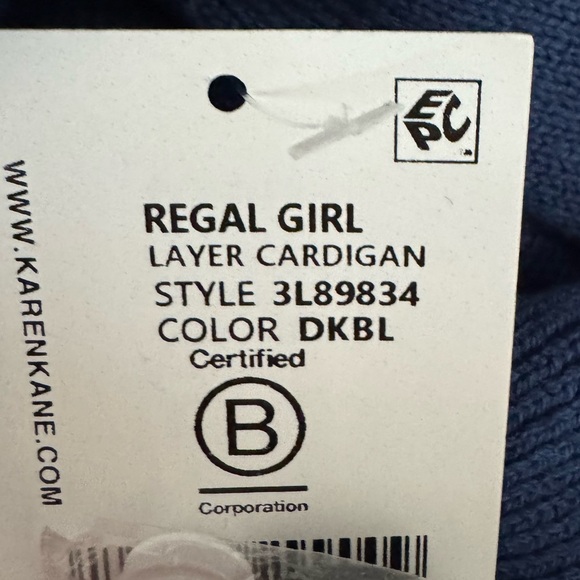 KAREN KANE Cashmere Blend Mixed Media Twofer Layered Look Sweater in Blue NWT - Picture 10 of 12